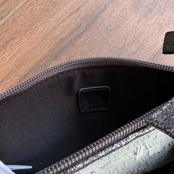 2 Piece Zippered Sequin Bags NEW LOFT Blue Silver Makeup Bag set - Picture 9 of 10